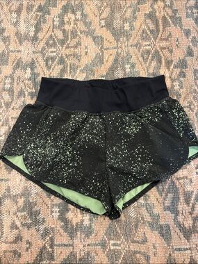 Zella Black Athletic Shorts with Mint Speckle